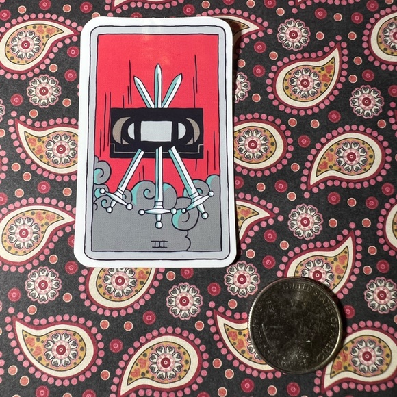 THREE OF SWORDS Tarot Witchy Spiritual Light Worker Magick Occult Fortune Reader - Picture 2 of 3